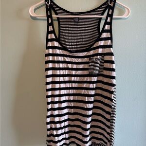 Rue21 Black and White Striped Tank Top